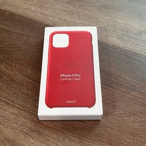 Real brand new iPhone 11 red leather case